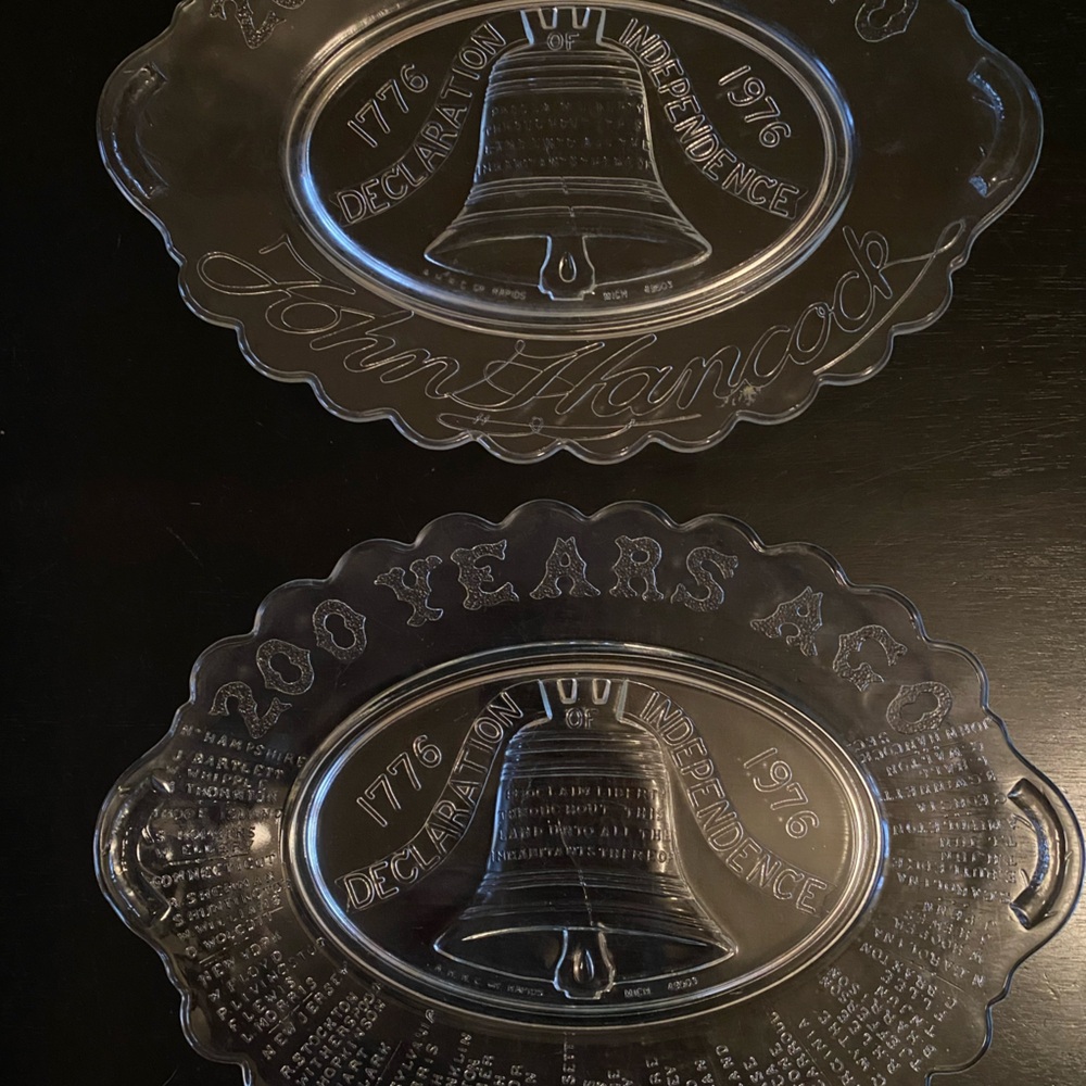 Historical Glass Plates with Declaration Design (6 in Set)